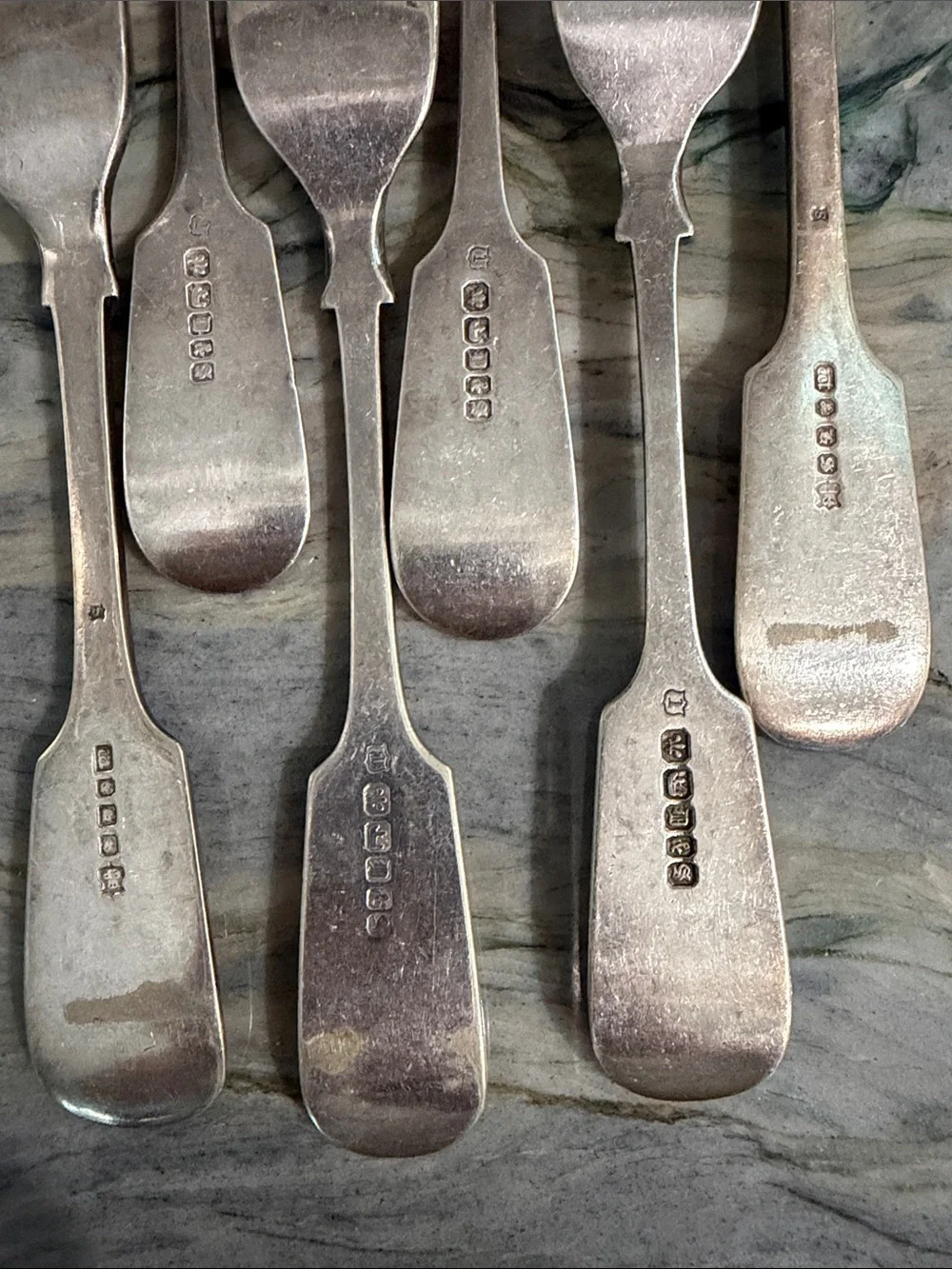 Monogrammed Silver-Tone Dinner Forks - Set of 6